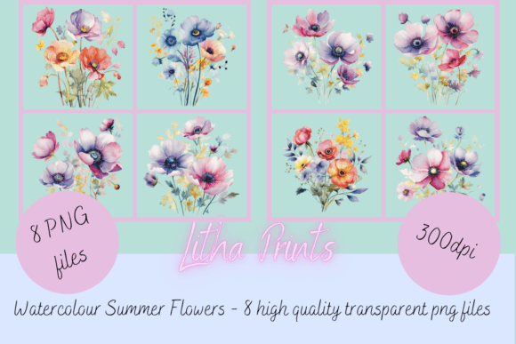 Download Watercolour Summer Flowers 2 - Summer flowers Collection