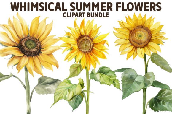 Download Whimsical Summer Flowers Clipart - Summer flowers Collection