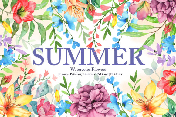 Download Watercolor Summer Flowers Collection - Summer flowers Collection