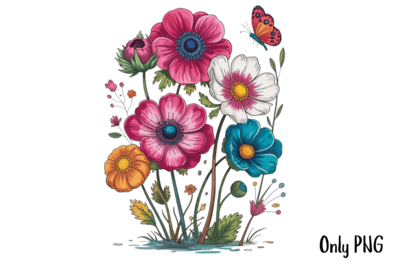 Download Whimsical Summer Flowers Clipart - Summer flowers Collection